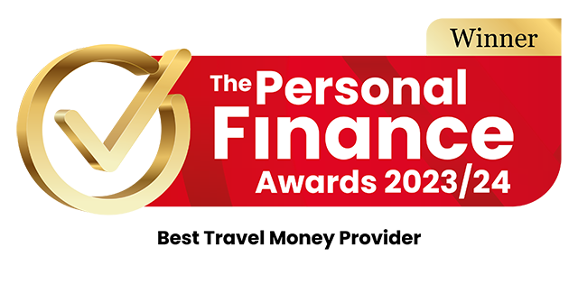 The personal finance awards winner for best travel money provider logo